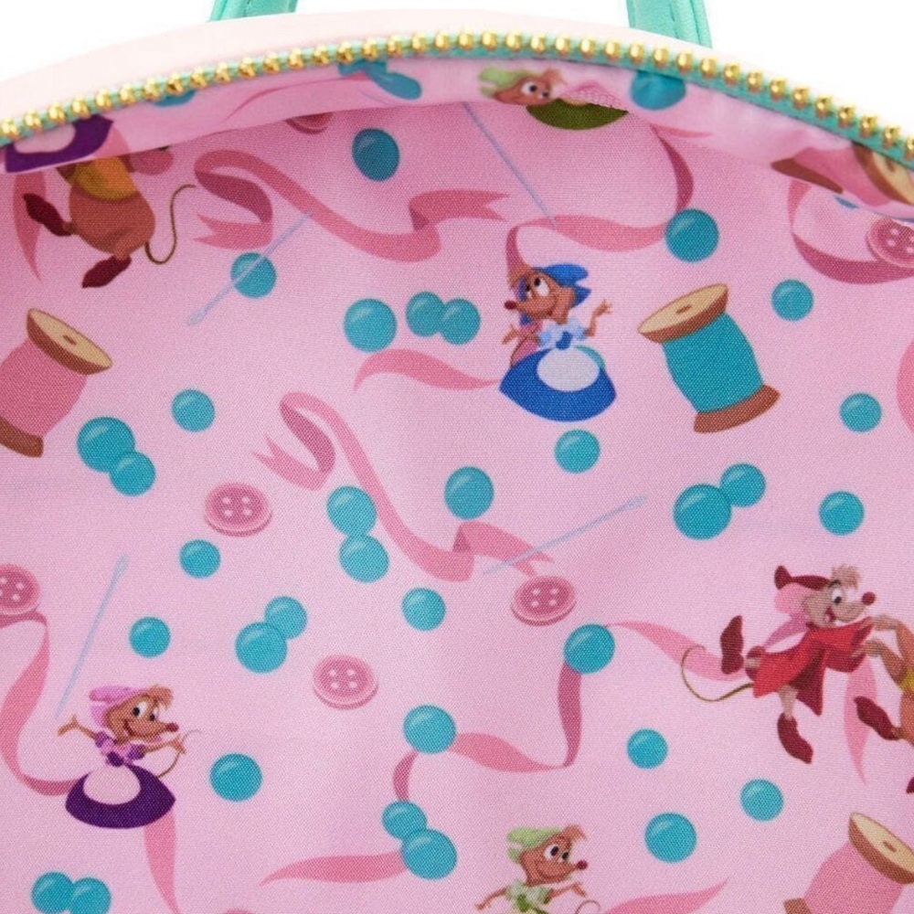 Disney Loungefly Cinderella Pink Gus and Jaq Mice Teacup Mini Backpack NWT - Picture 6 of 6